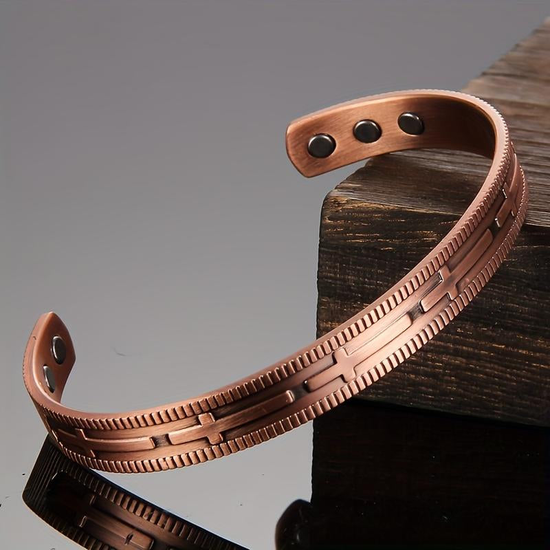 Cross Copper Bracelet for Men Women, Pure Copper Magnetic Bracelets Adjustable Cuff Jewelry Gift
