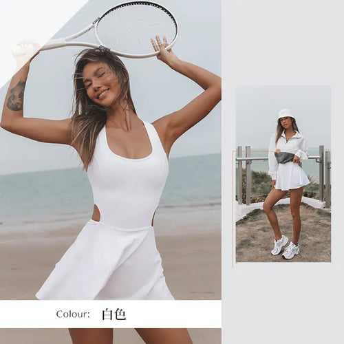 All-in-One Women's Tennis & Yoga Outdoor Fitness Suit