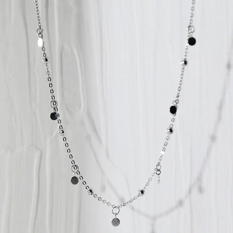 Shiny Disc Bead Choker Necklace