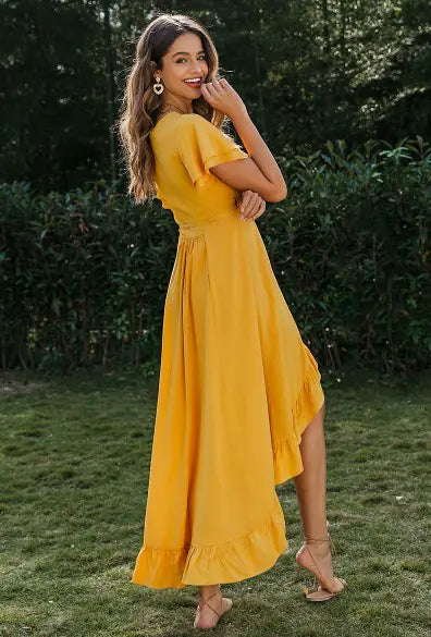 Fitted Dress with Ruffle Hem