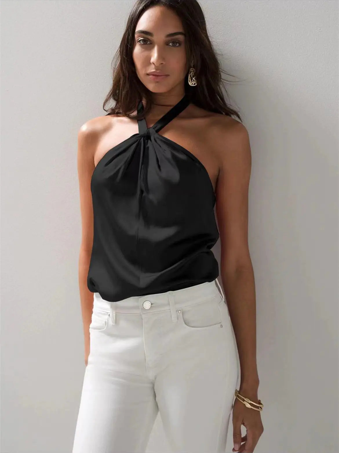 Stylish Summer Satin Backless Tank Top for Women