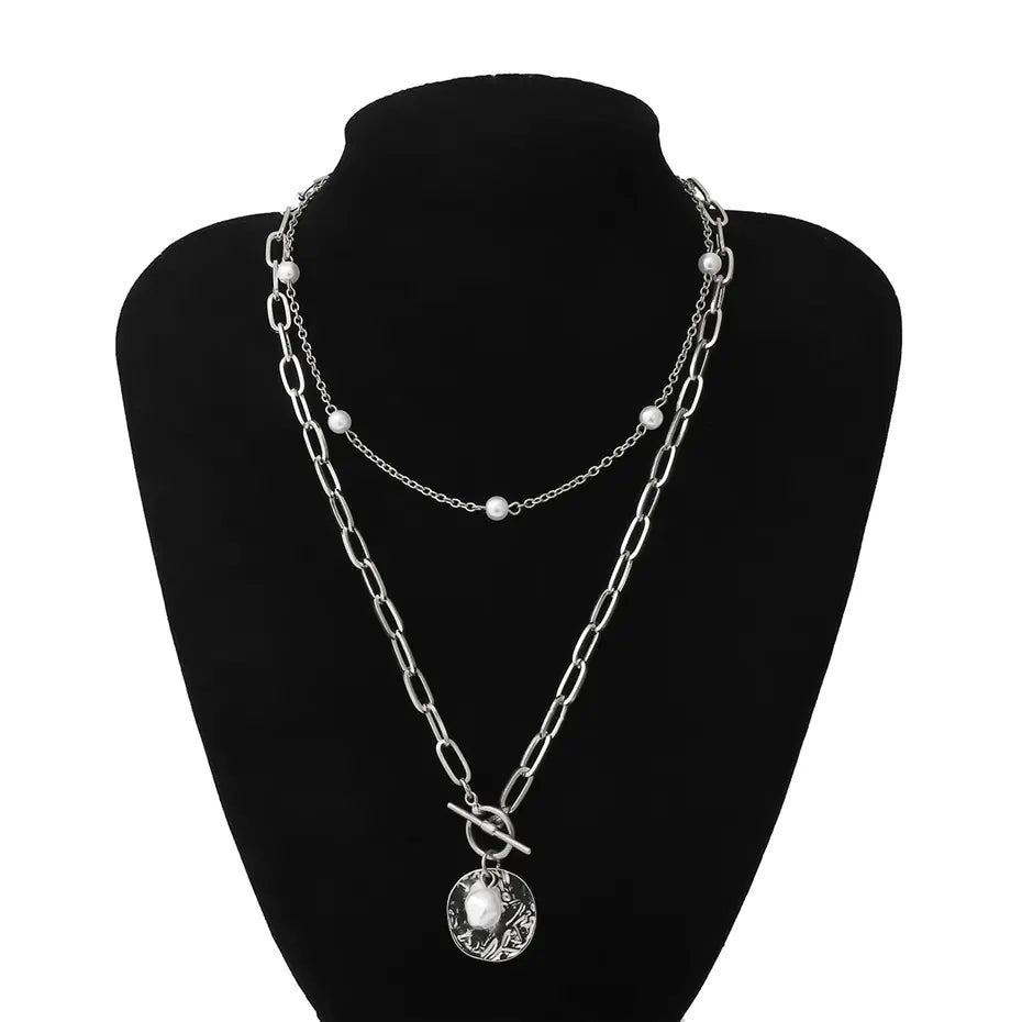 Pearl Coin Pendant Necklace for Women