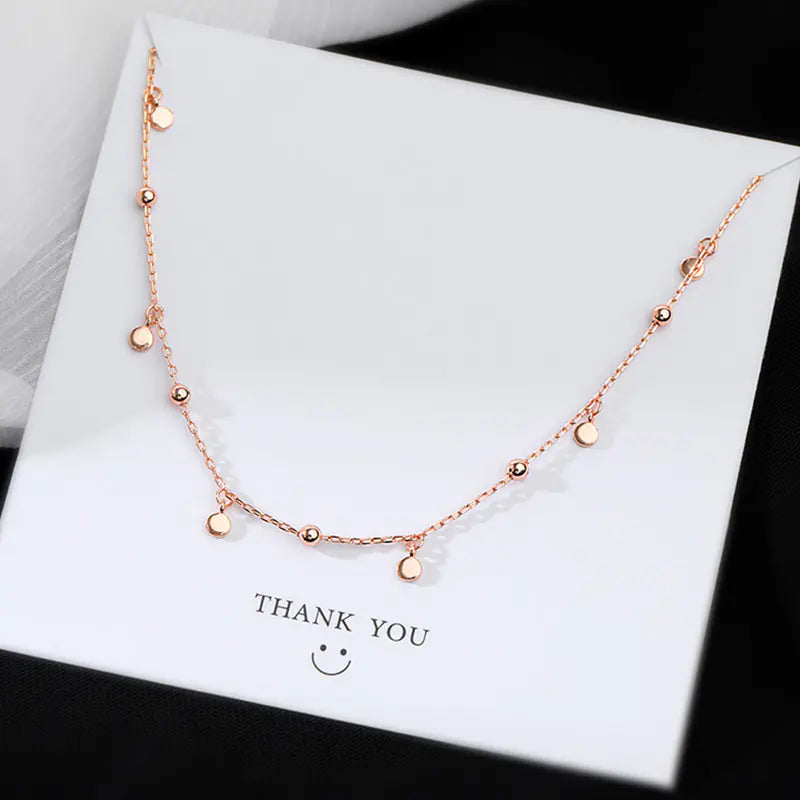 Shiny Disc Bead Choker Necklace
