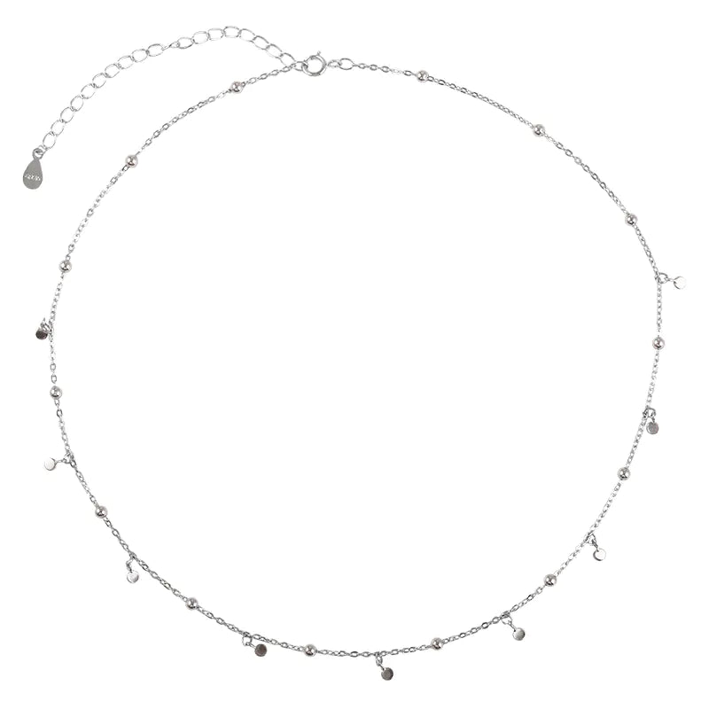 Shiny Disc Bead Choker Necklace